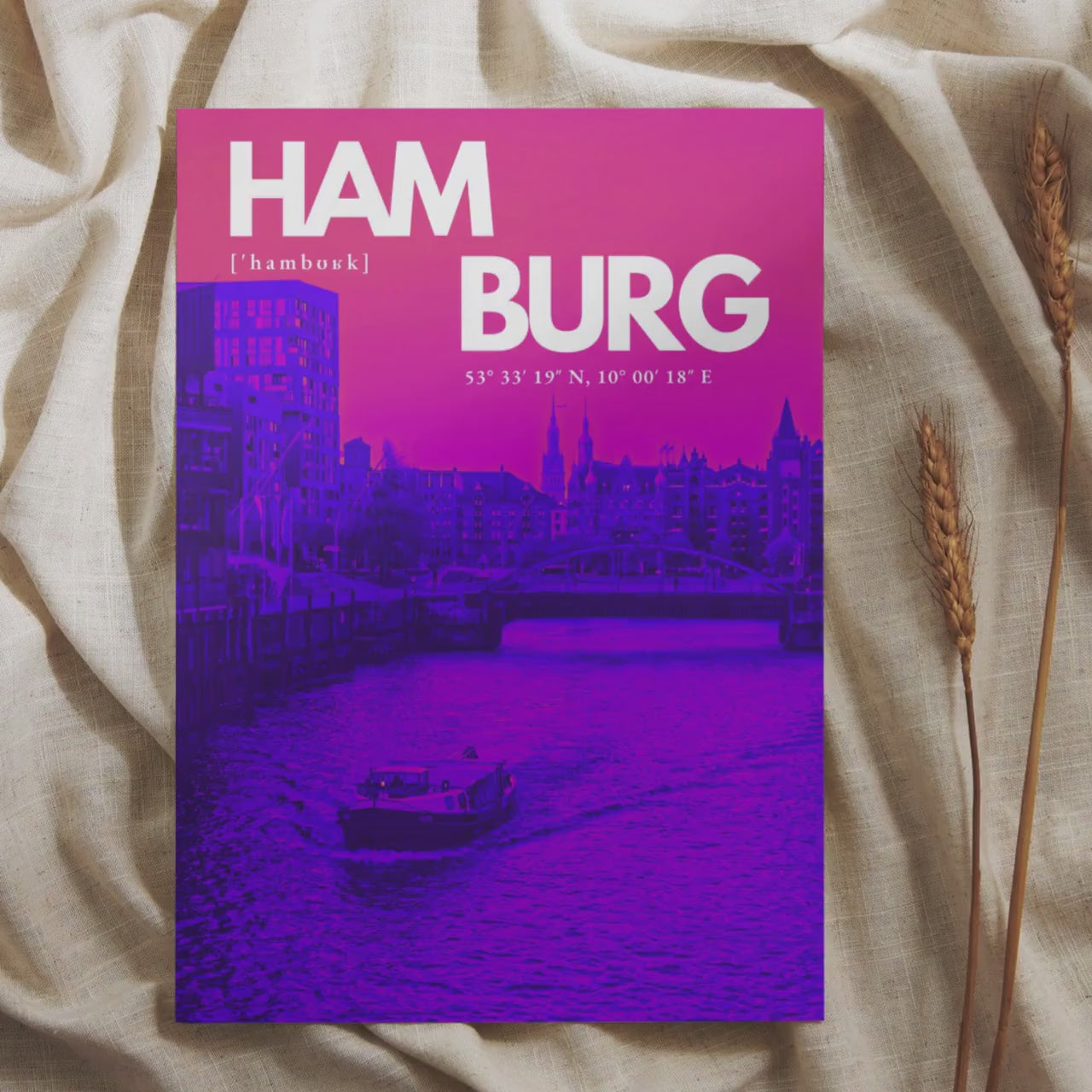 Hamburg Speicherstadt Poster | Fleet bei Ebbe Fotografie | Elbphilharmonie Wandbild | Historische Hafenstadt | Elphi Fotokunst Seeschloss
