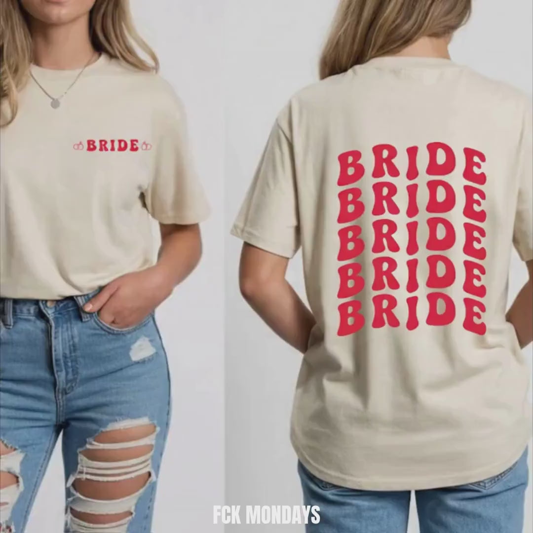 Team Bride Shirt with Back Print | Bachelorette Party Shirt | Bride Tribe Outfit | Bella Canvas 3001 | Bridal Party T-Shirt